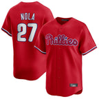 P.Phillies #27 Aaron Nola Player Red Home Limited Fdoa Stitched Jerseys