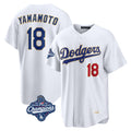 LA.Dodgers #18 Yoshinobu Yamamoto Player Gold White World Series Meet 2026 Collection Stadium Limited Fdoa Stitched Jerseys