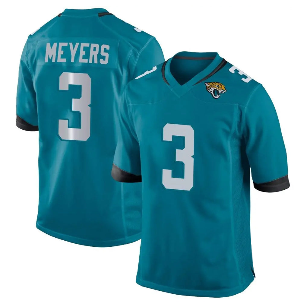J.Jaguars #3 Jakobi Meyers Player Teal Home Game Gdoa Stitched Jerseys