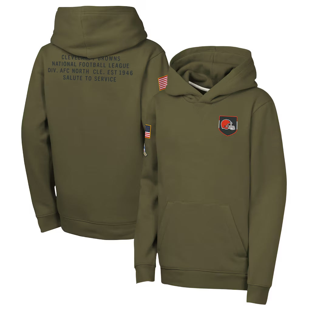 C.Browns ## Browns Blank Player Olive Salute to Service Pullover Hoodies Limited Gdoa Stitched Jerseys