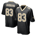 NO.Saints #83 Juwan Johnson Player Black Home Game Gdoa Stitched Jerseys