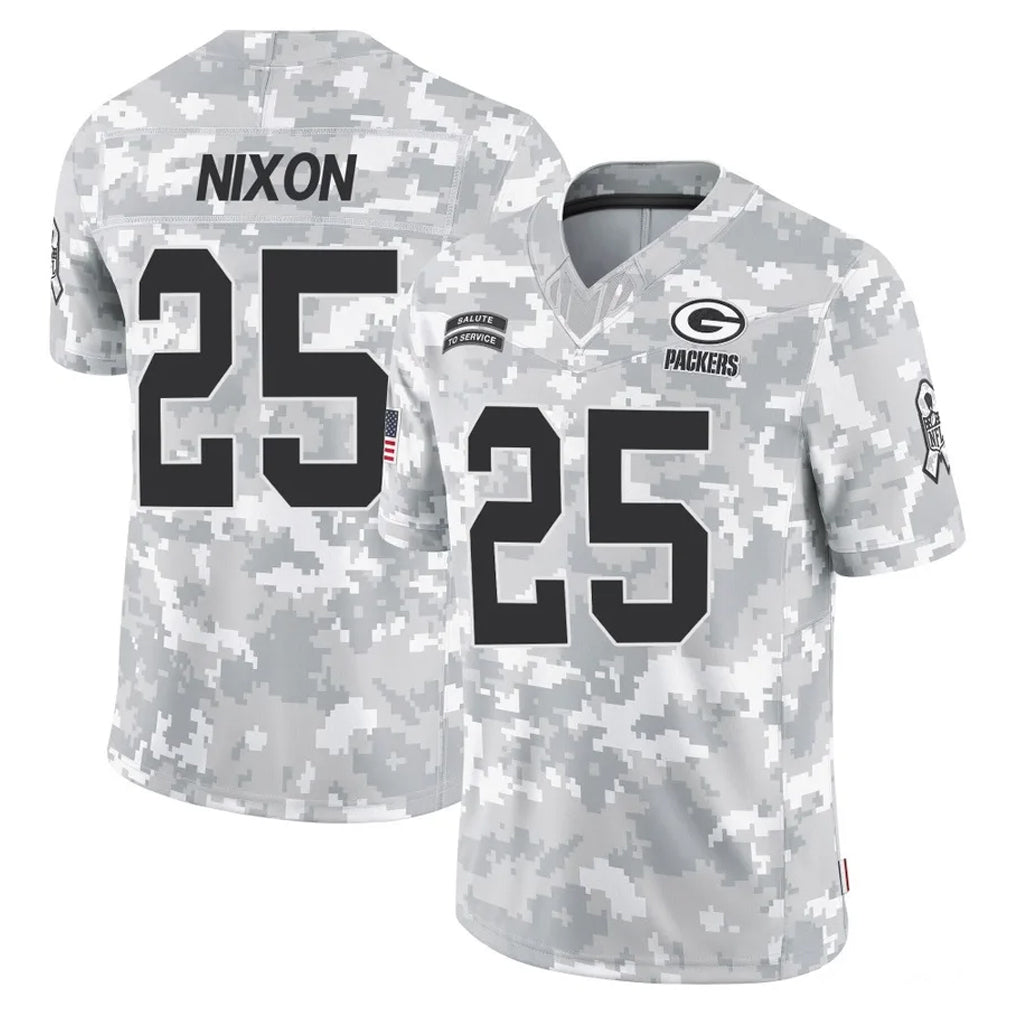 GB.Packers #25 Keisean Nixon Player Arctic Camo Salute To Service Limited Gdoa Stitched Jerseys