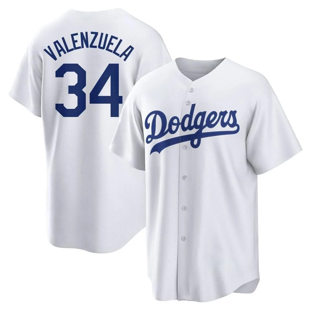 LA.Dodgers #34 Fernando Valenzuela Player White Game Home Fdoa Stitched Jerseys