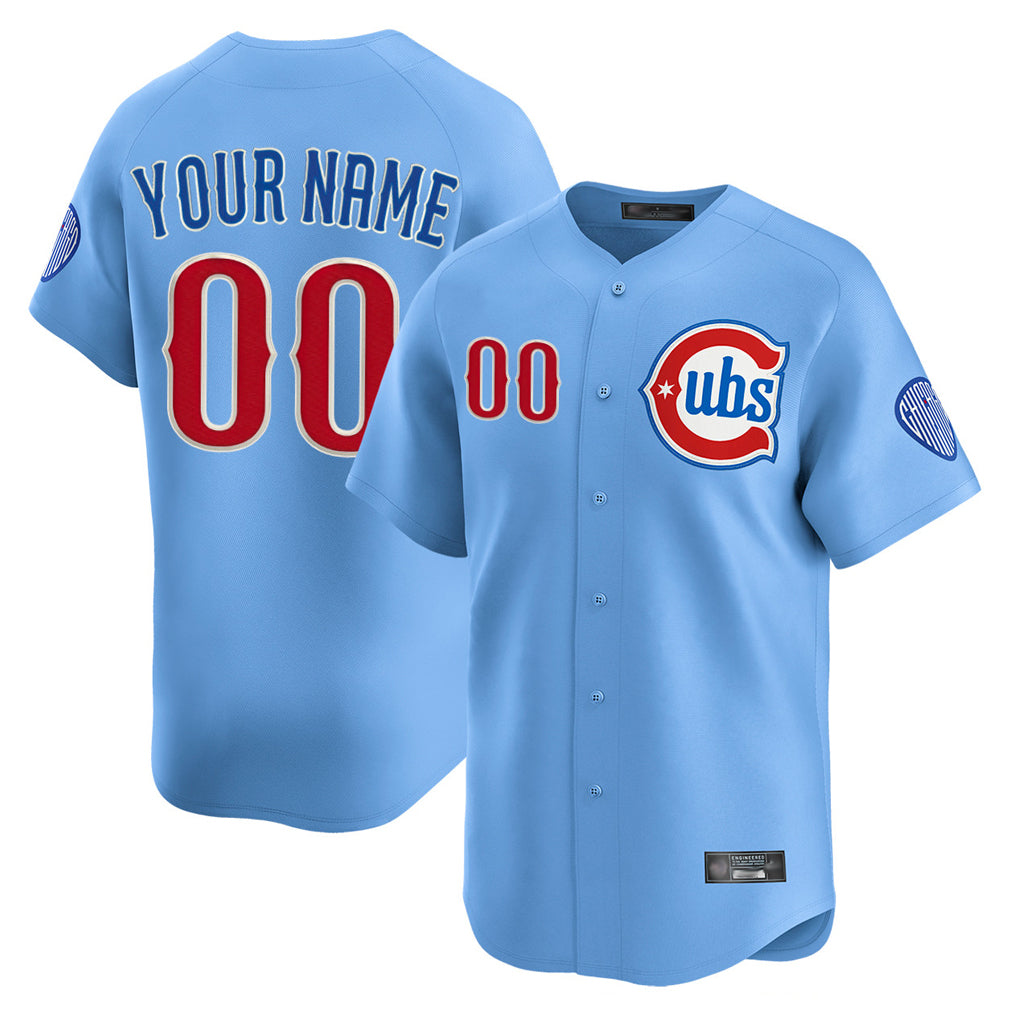 Custom C.Cubs Light Blue Limited Home Game Any Name & Number Gdoa Stitched Jerseys