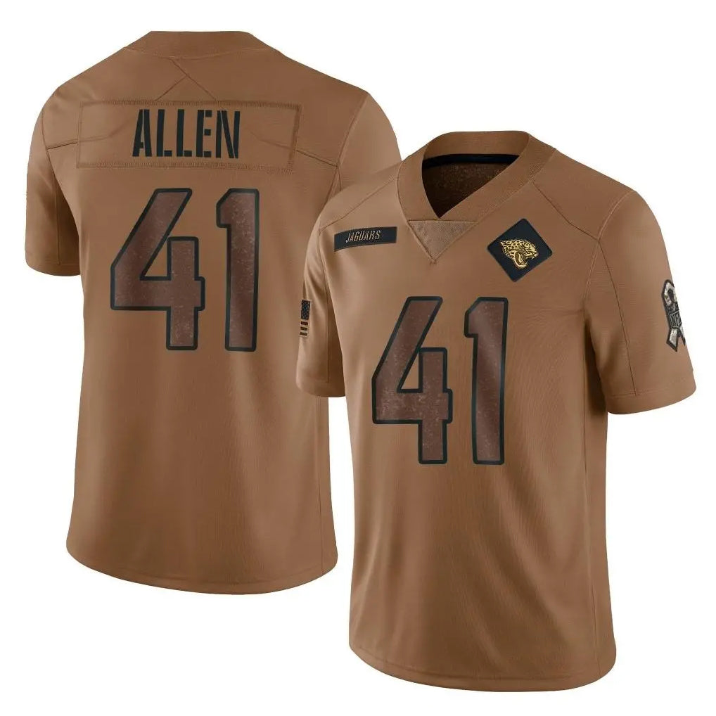 J.Jaguars #41 Josh Hines-Allen Player Brown Salute To Service Limited Gdoa Stitched Jerseys