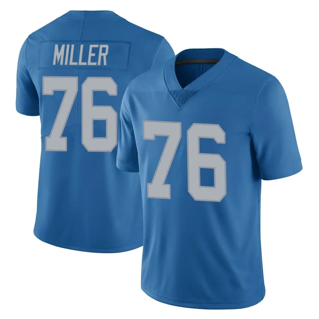 D.Lions #76 Blake Miller Player Blue Limited Throwback Vapor Untouchable Gdoa Stitched Jerseys