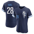 KC.Royals #28 Kyle Isbel Player Navy City Connect Limited Elite Home Gdoa Stitched Jerseys