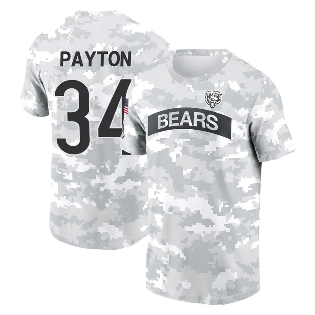 C.Bears #34 Walter Payton Player Arctic Camo Salute to Service Performance T-Shirt Limited Gdoa Stitched Jerseys