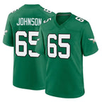 P.Eagles #65 Lane Johnson Player Green Kelly Alternate Home Game Gdoa Stitched Jerseys