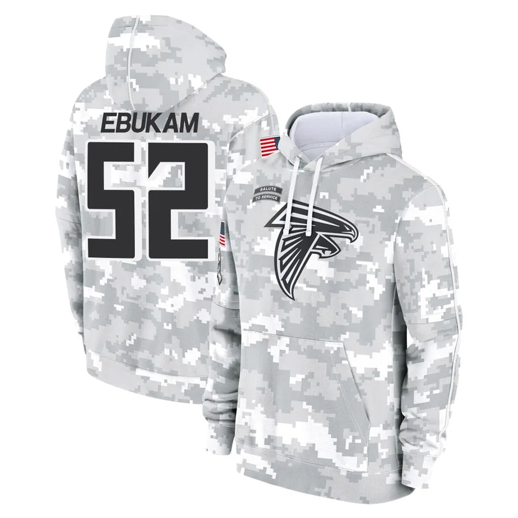 A.Falcons #52 Samson Ebukam Player Camo Arctic Salute to Service Hoodies Limited Gdoa Stitched Jerseys