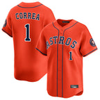 H.Astros #1 Carlos Correa Player Orange Home Limited Gdoa Stitched Jerseys