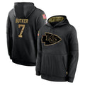 KC.Chiefs #7 Harrison Butker Player Black Salute to Service Hoodies Limited Game Gdoa Stitched Jerseys