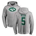 NY.Jets #5 Garrett Wilson Player Gray LOGO Pullover Hoodies Limited Game Gdoa Stitched Jerseys