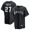 LA.Angels #27 Mike Trout Player Black Lights Out Fashion T-shirt Fdoa Stitched Jerseys