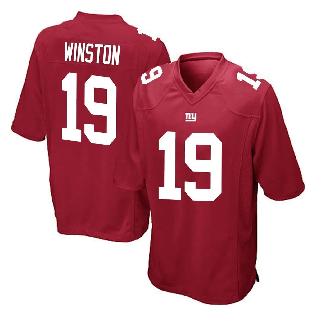 NY.Giants #19 Jameis Winston Player Red Home Game Gdoa Stitched Jerseys