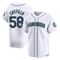 S.Mariners #58 Luis Castillo Player White Home Limited Fdoa Stitched Jerseys