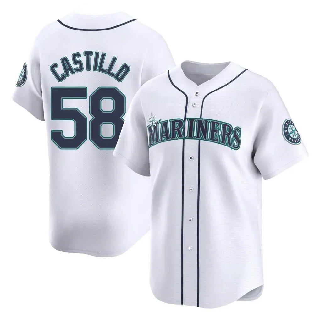 S.Mariners #58 Luis Castillo Player White Home Limited Fdoa Stitched Jerseys