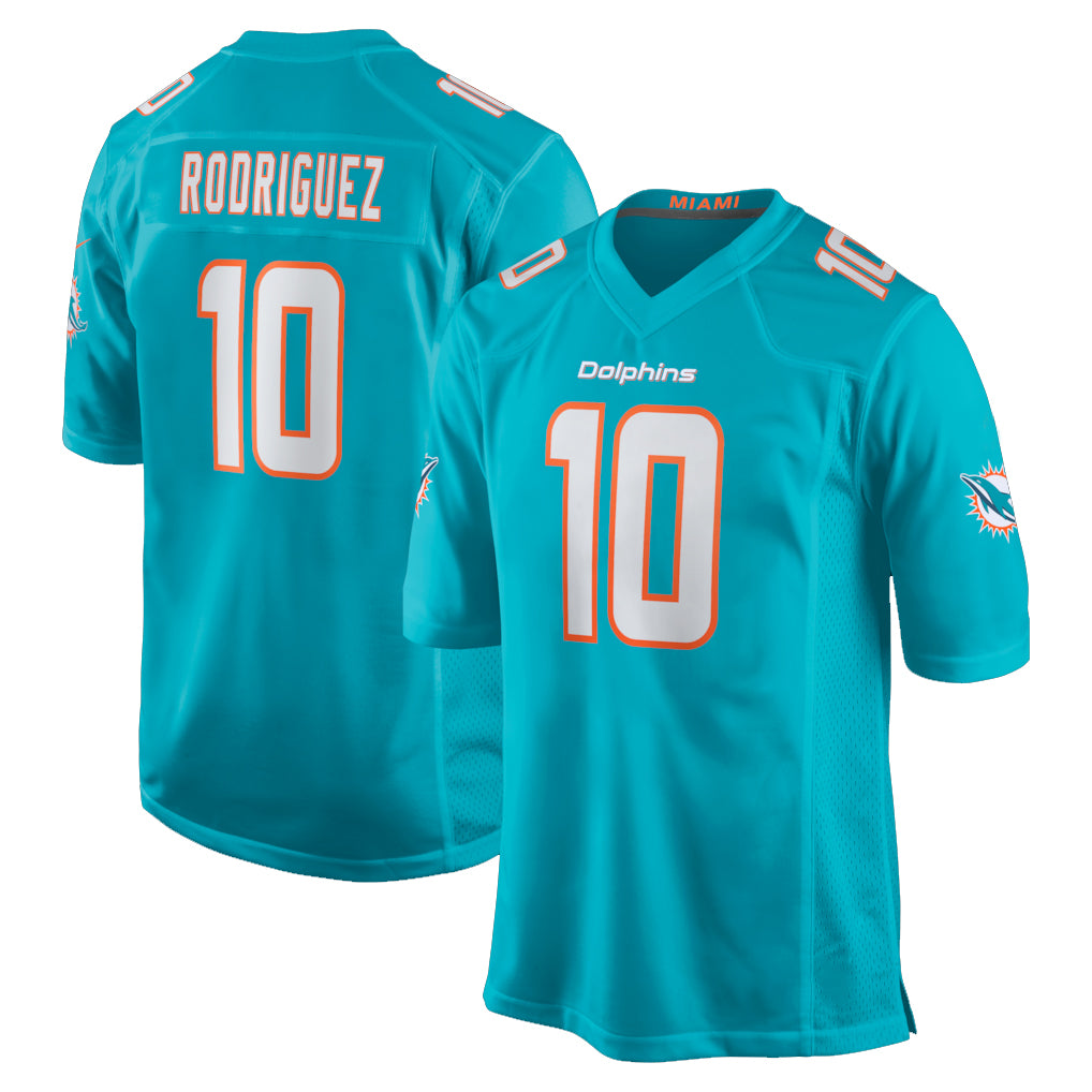 M.Dolphins #10 Jacob Rodriguez Player Aqua Home Game Gdoa Stitched Jerseys