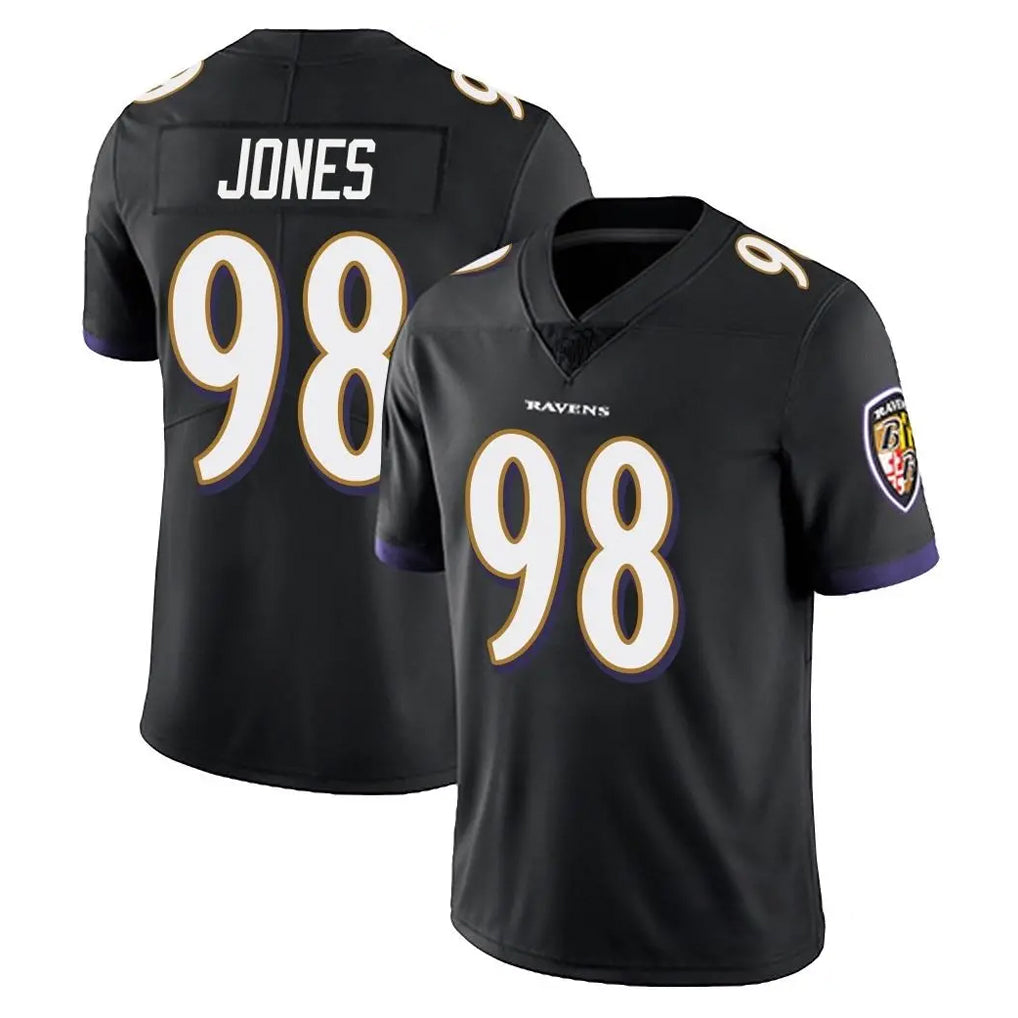 B.Ravens #98 Travis Jones Player Black Vapor Untouchable Limited Home Game Gdoa Stitched Jerseys