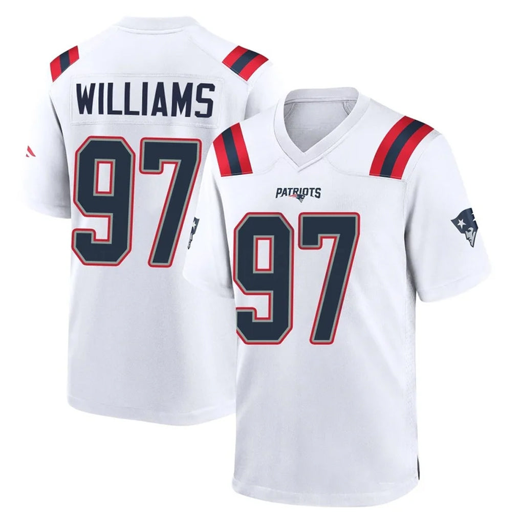 NE.Patriots #97 Milton Williams Player White Home Game Gdoa Stitched Jerseys