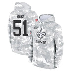 NO.Saints #51 Cesar Ruiz Player Arctic Camo Salute to Service Pullover Hoodies Limited Game Gdoa Stitched Jerseys