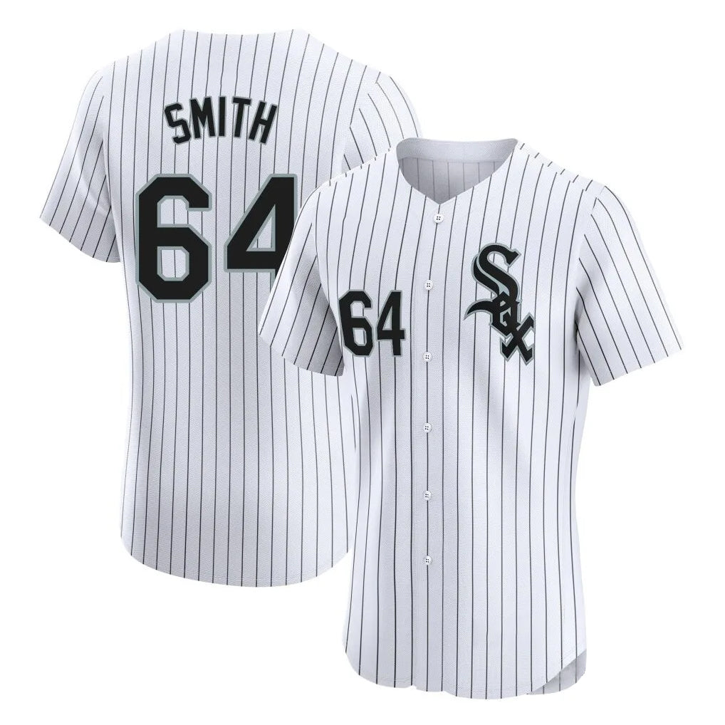 C.White Sox #64 Shane Smith Player White Stripe Limited Elite Home Gdoa Stitched Jerseys