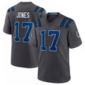 IN.Colts #17 Daniel Jones Player Anthracite 2026 Rivalries Collection Home Game Gdoa Stitched Jerseys