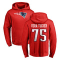 NE.Patriots #75 Alijah Vera-Tucker Player Red LOGO Pullover Hoodies Home Game Gdoa Stitched Jerseys