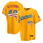 Athletics #40 Luis Severino Player Gold USA 250 Fourth of July Home Game Gdoa250Ys Stitched Jerseys