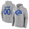 Custom LA.Rams Light Gray Pullover Hoodie Limited Game Any Name & Numbers Gdoa Stitched Jerseys