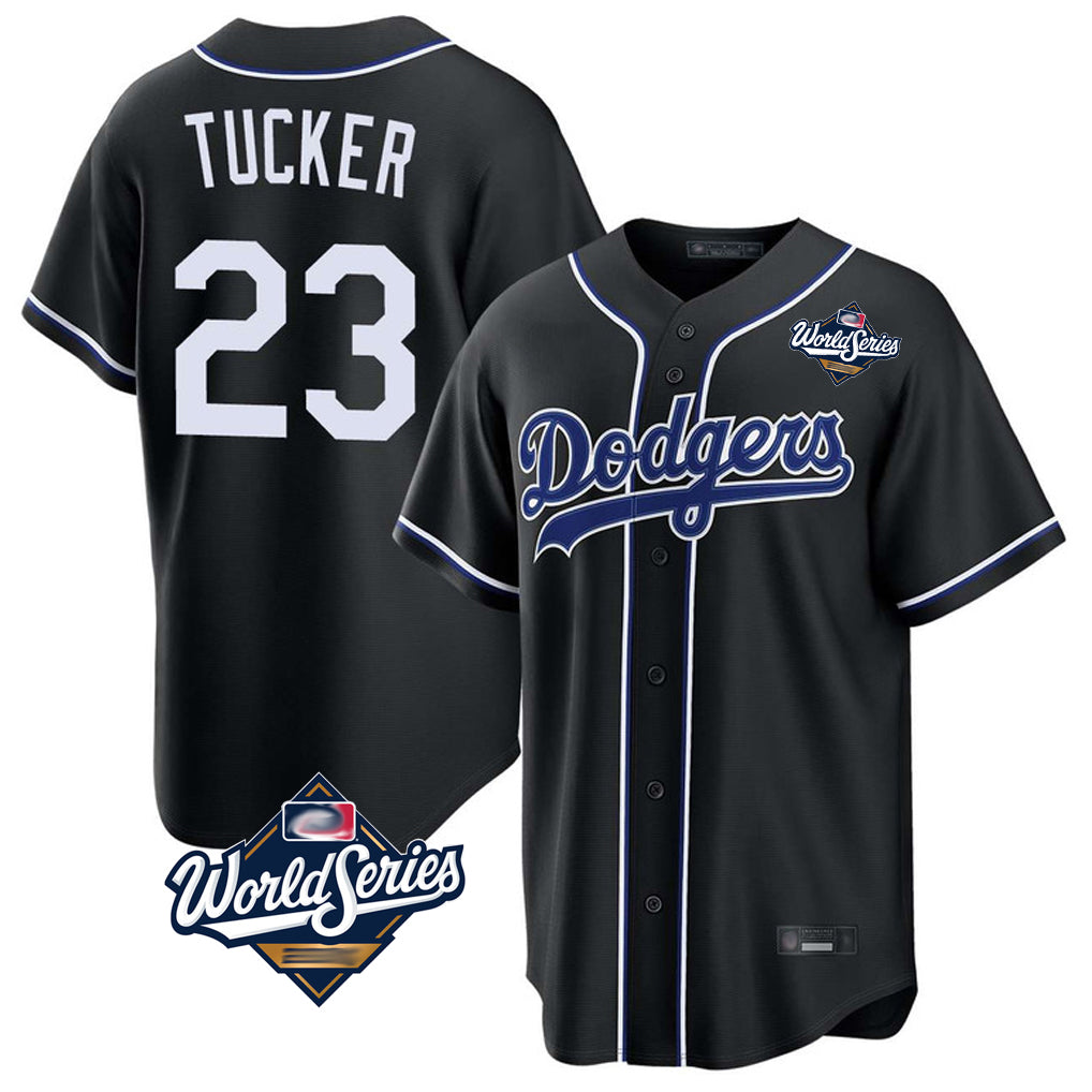 LA.Dodgers #23 Kyle Tucker Player Black World Series Carbon Limited Home Fdoa Stitched Jerseys