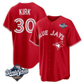 T.Blue Jays #30 Alejandro Kirk Player Red 2025 World Series Home Limited Fdoa Stitched Jerseys