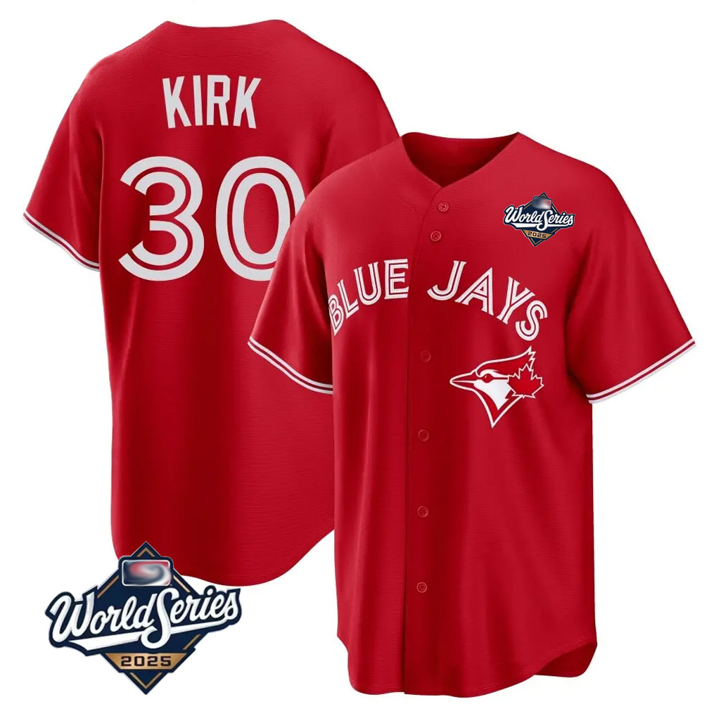 T.Blue Jays #30 Alejandro Kirk Player Red 2025 World Series Home Limited Fdoa Stitched Jerseys