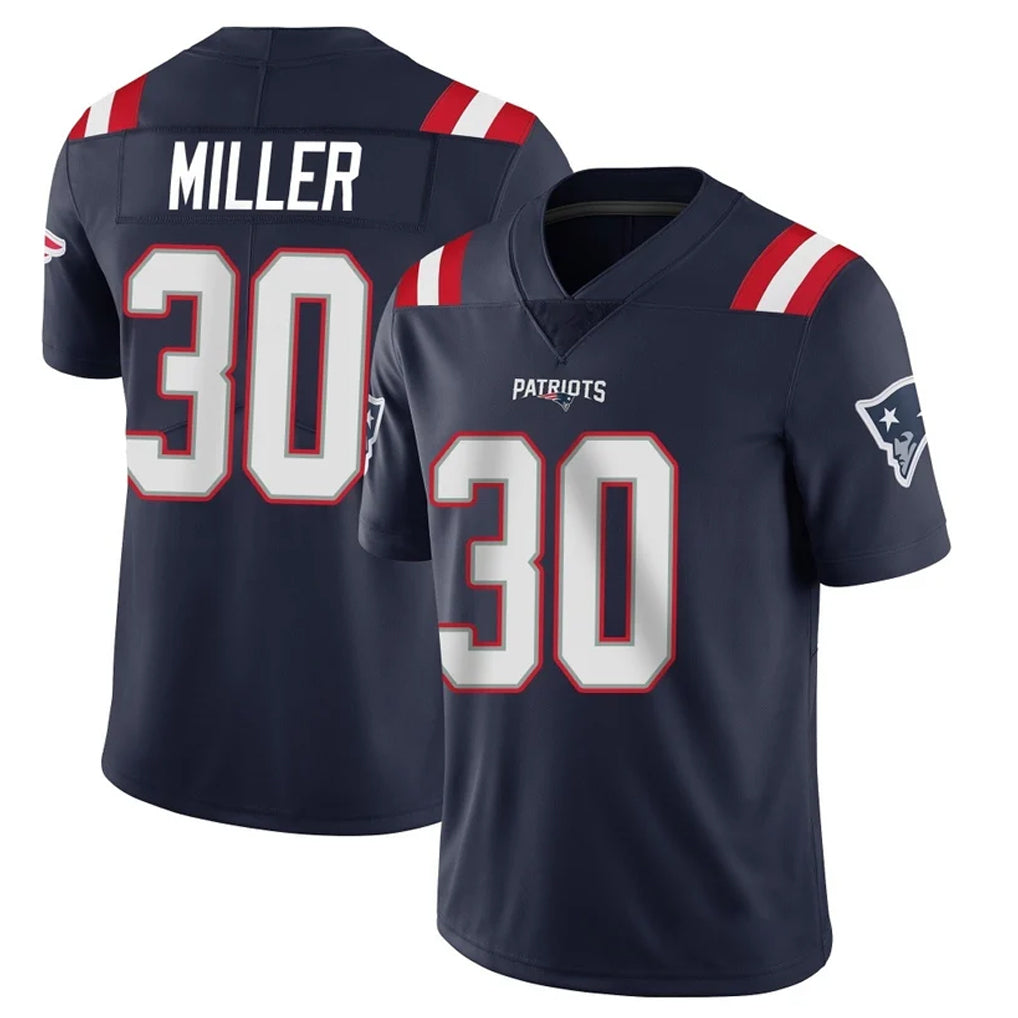 NE.Patriots #30 Jam Miller Player Navy Vapor Untouchable Home Game Gdoa Stitched Jerseys