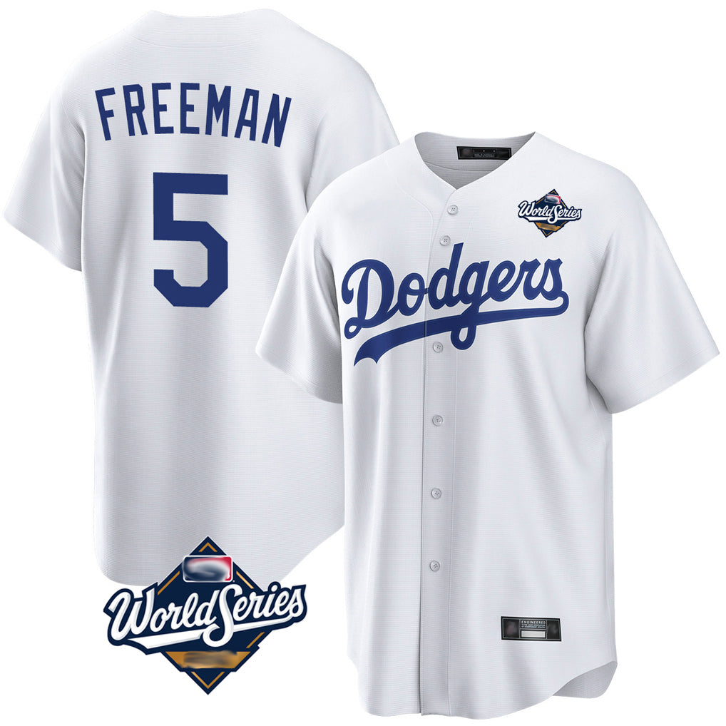 LA.Dodgers #5 Freddie Freeman Player White World Series Game Home Fdoa Stitched Jerseys