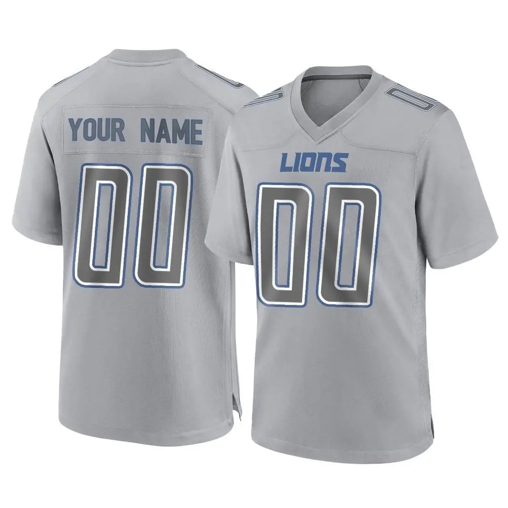 Custom D.Lions Gray Atmosphere Fashion Home Game Any Name & Numbers Gdoa Stitched Jerseys