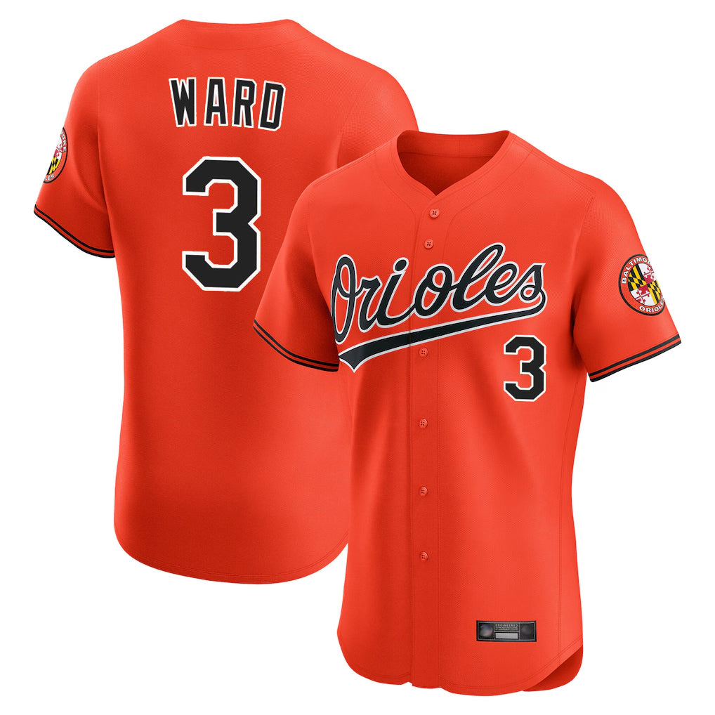 B.Orioles #3 Taylor Ward Player Orange Limited Elite Home Game Gdoa Stitched Jerseys
