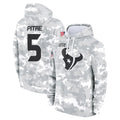 H.Texans #5 Jalen Pitre Player Arctic Camo Salute to Service Hoodies Limited Game Stitched Jerseys