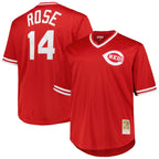 C.Reds #14 Pete Rose Player Red Mitchell & Ness Throwback Cooperstown Mesh T-shirt Game Gdoa Stitched Jerseys