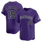 C.Rockies #19 Charlie Blackmon Player Purple Limited Home Gdoa Stitched Jerseys