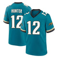 J.Jaguars #12 Travis Hunter Player Teal Prowler Throwback Limited Home Game Gdoa Stitched Jerseys