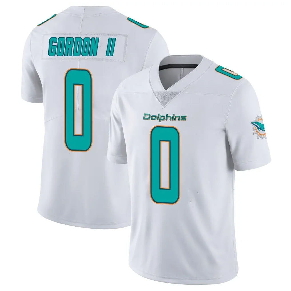 M.Dolphins #0 Ollie Gordon II Player White Limited Vapor Untouchable Home Game Gdoa Stitched Jerseys