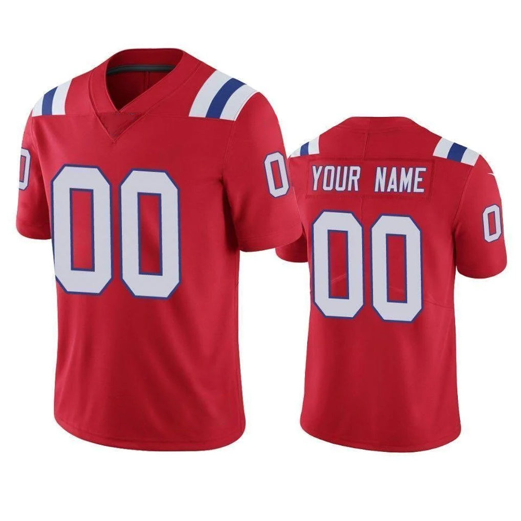 Custom NE.Patriots Red Vapor Untouchable Home Game Any Name & Numbers Gdoa Stitched Jerseys