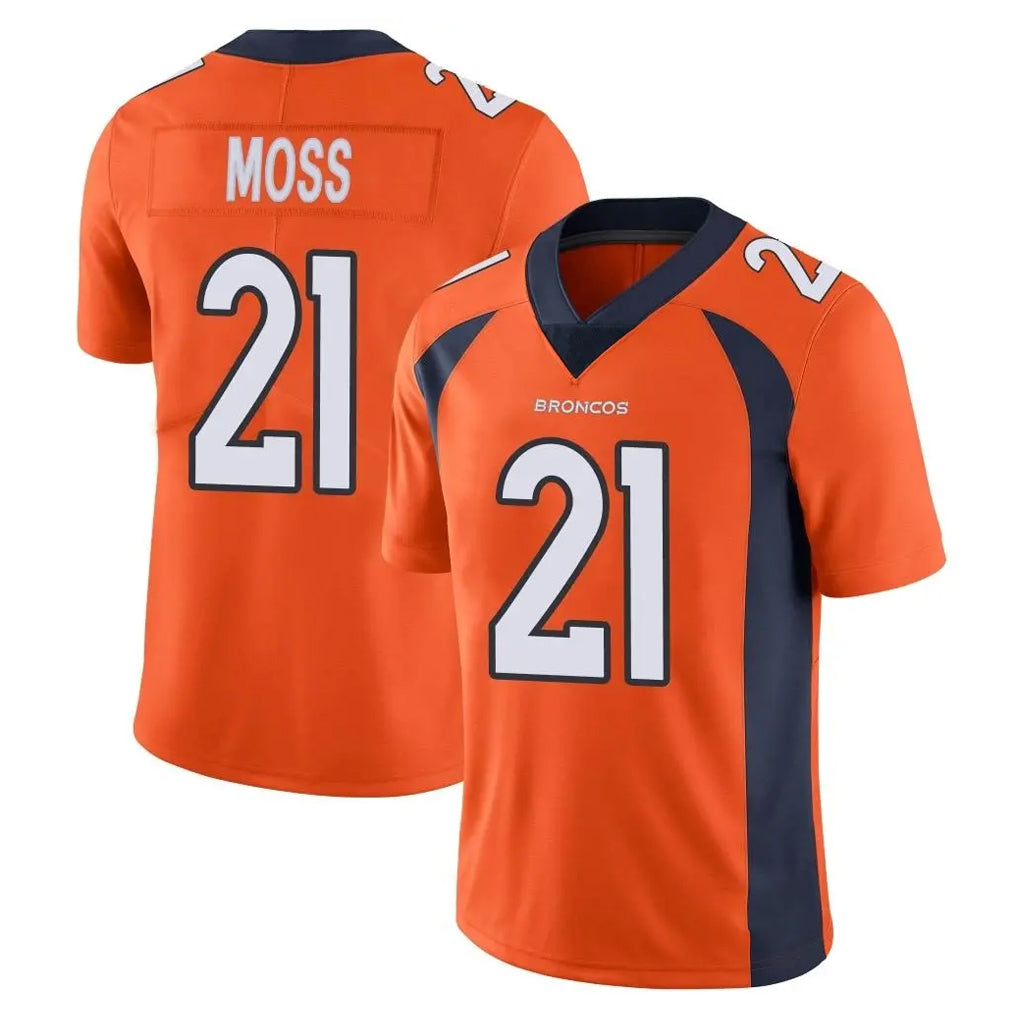 D.Broncos #21 Riley Moss Player Orange Color Vapor Untouchable Limited Game Gdoa Stitched Jerseys