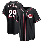 C.Reds #29 TJ Friedl Player Black Fashion Out Home Game Gdoa Stitched Jerseys
