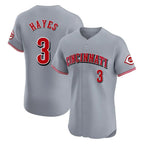 C.Reds #3 Ke'Bryan Hayes Player Gray Limited Elite Home Gdoa Stitched Jerseys
