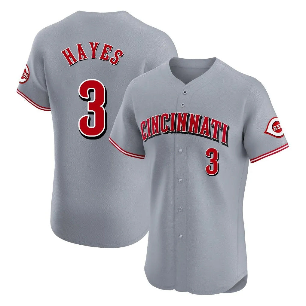 C.Reds #3 Ke'Bryan Hayes Player Gray Limited Elite Home Gdoa Stitched Jerseys