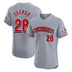 C.Reds #28 Eugenio Su¨¢rez Player Gray Limited Elite Home Gdoa Stitched Jerseys