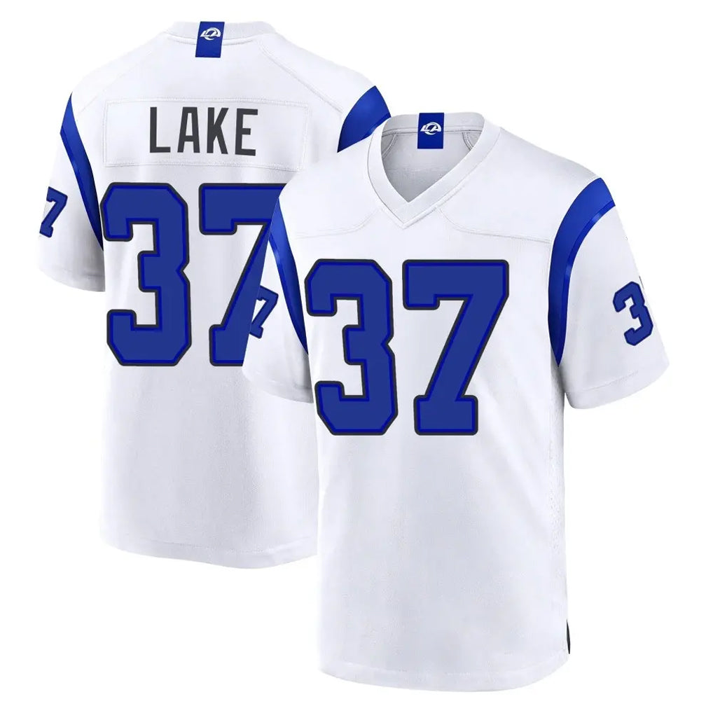 LA.Rams #37 Quentin Lake Player White Fearsome Home Game Gdoa Stitched Jerseys