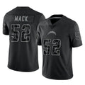 LA.Chargers #52 Khalil Mack Player Black Limited Reflective Home Game Gdoa Stitched Jerseys